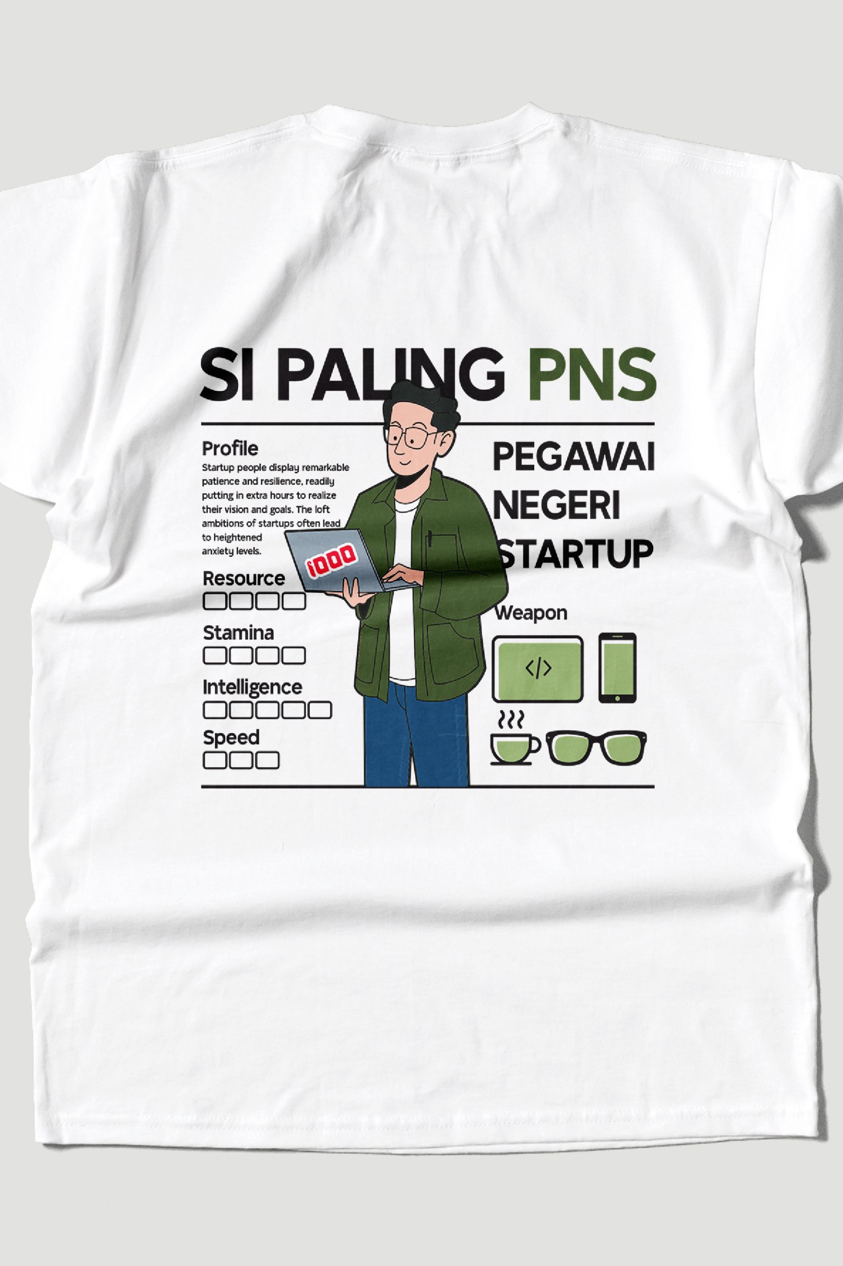 Basic T-Shirt with Customized Illustration and Graphic for 1000 Digital StartUp